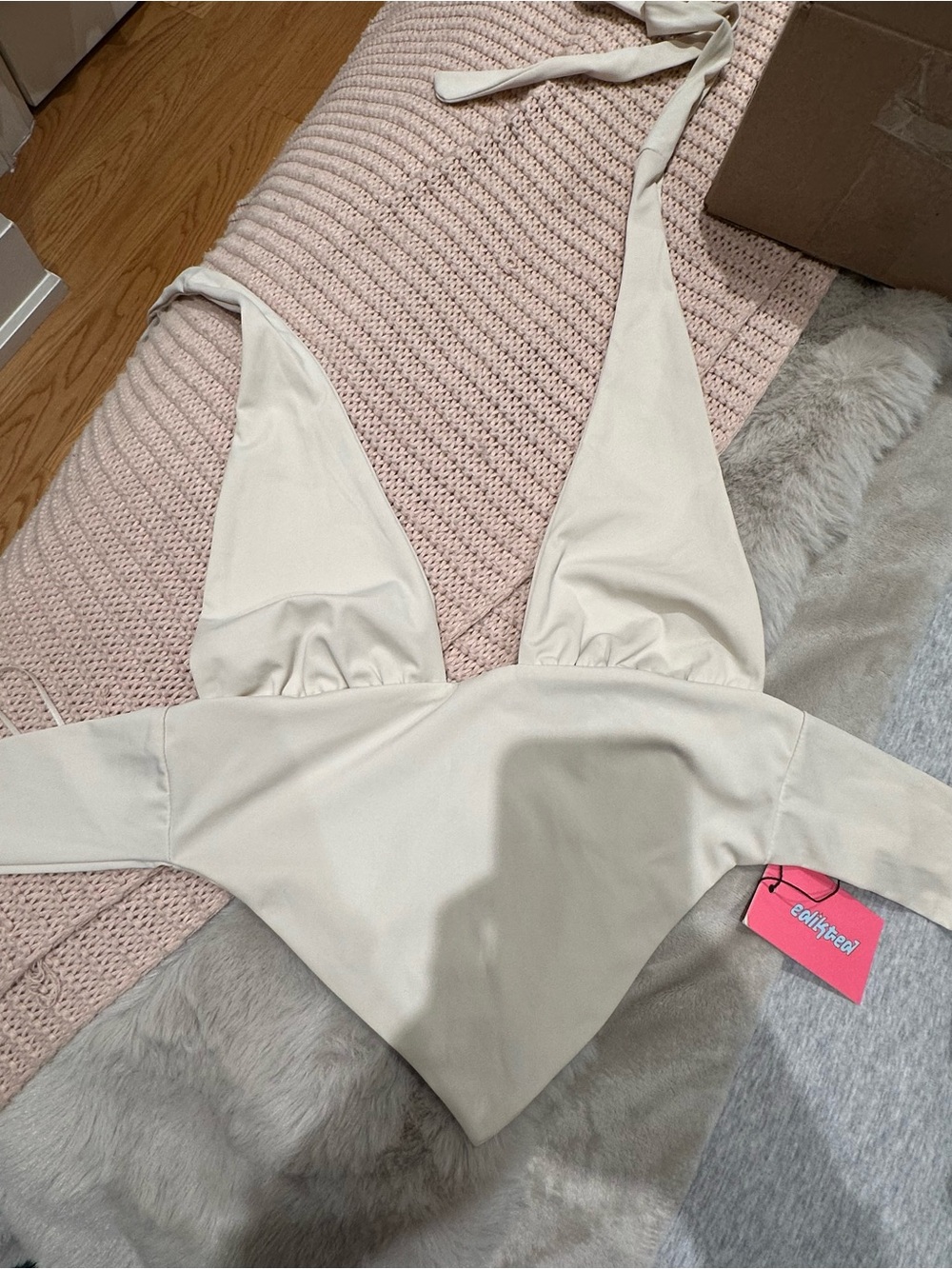 Brand new Edikted Beige Triangle Halter Top